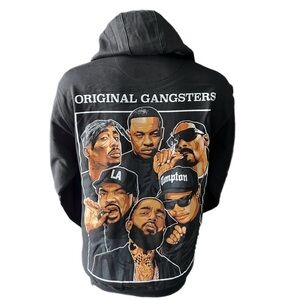 Black Graphic Hoodie rapper original gánster
